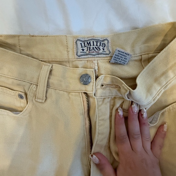 90s The Limited Light Yellow Jeans Y2K Vintage - Picture 4 of 4